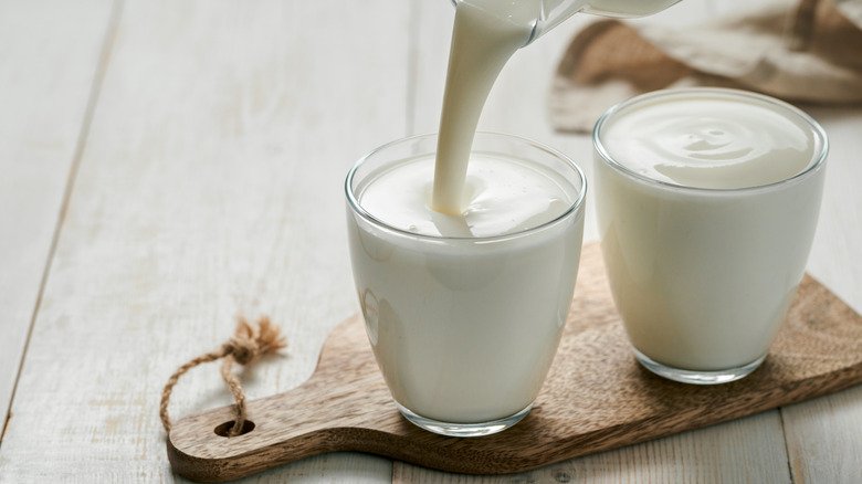 Produits laitiers avec du lait